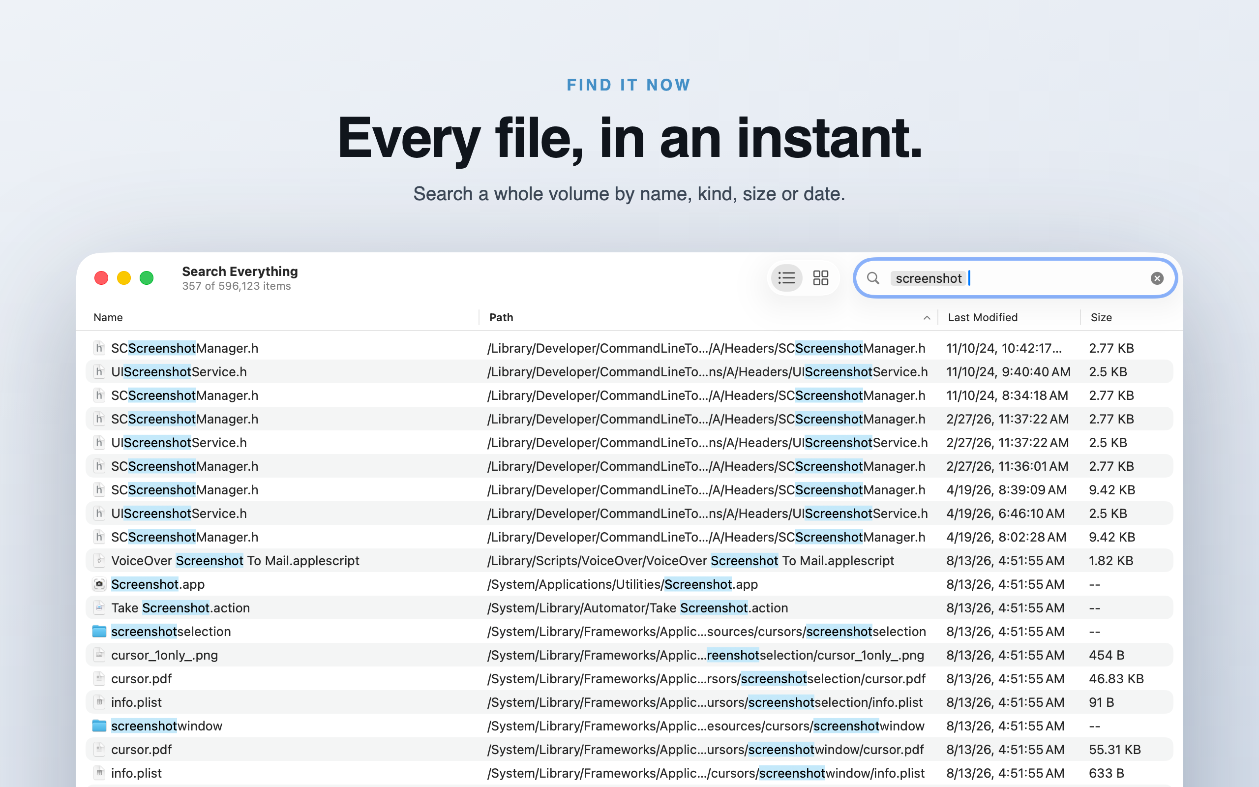Search Everything Screenshot